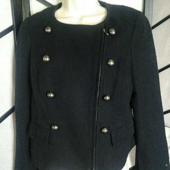 Talbots  Blue  Black Double  Breasted  Blazer - Picture 2 of 4